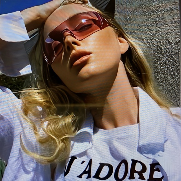 LIKE NEW SO RARE DIOR Vintage Golf Pink rimless sunglasses Y2K Barbie style - Picture 5 of 15